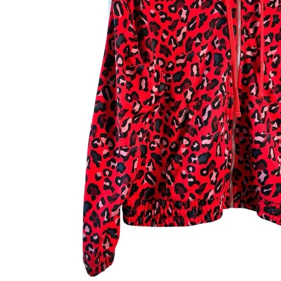 Juicy Couture Black Label Tracksuit Set Red Leopard Print Hoodie Pants Y2K Retro